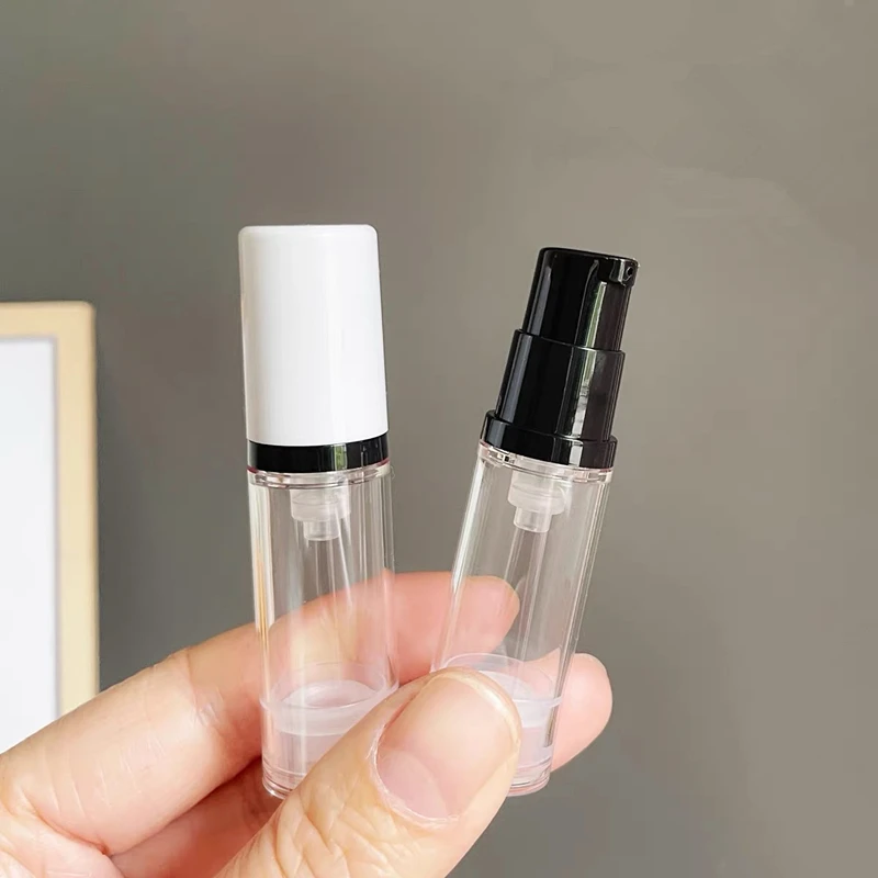 50Pcs 5ml 10ml 15ml Clear Airless Cosmetic Cream Pump Bottle Travel Size Dispenser Makeup Container for Cream Gel Lotion