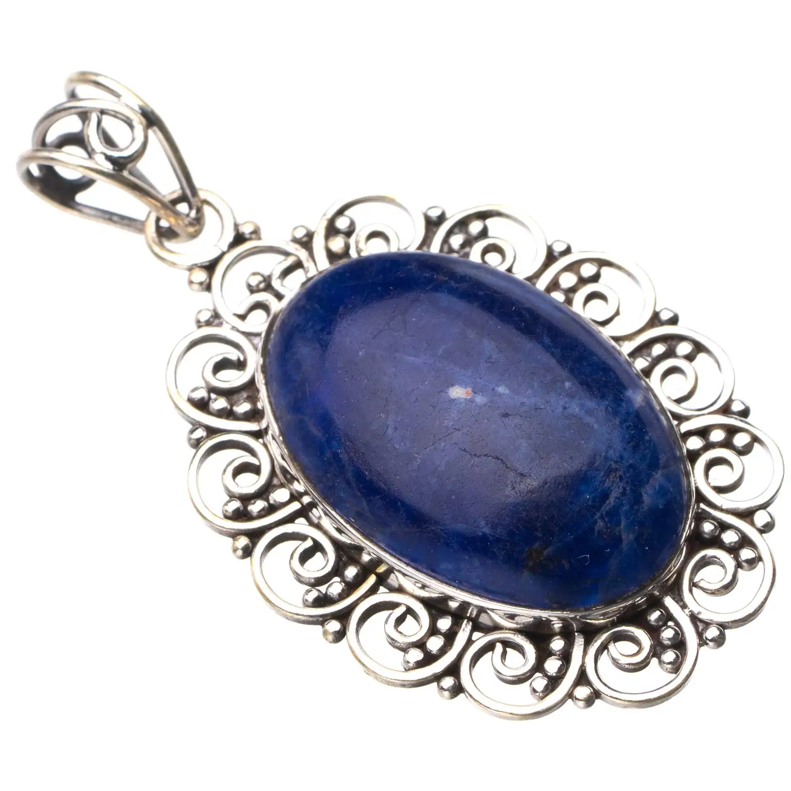 

StarGems® Natural Sodalite Handmade 925 Sterling Silver Pendant 1.75" E0207