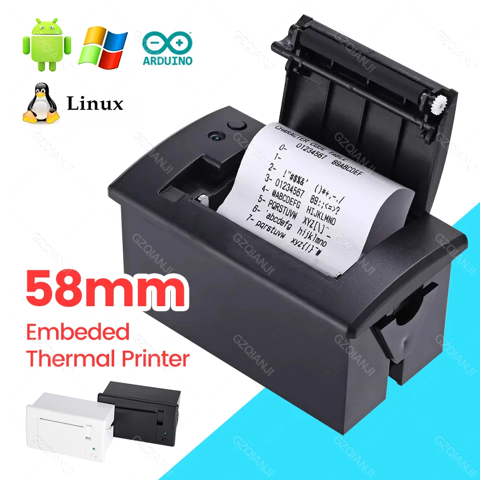 58mm Mini Panel Embedded Thermal Printer with Interface RS232 TTL Used for Receipt Bill Printing Support For Multiple Systems