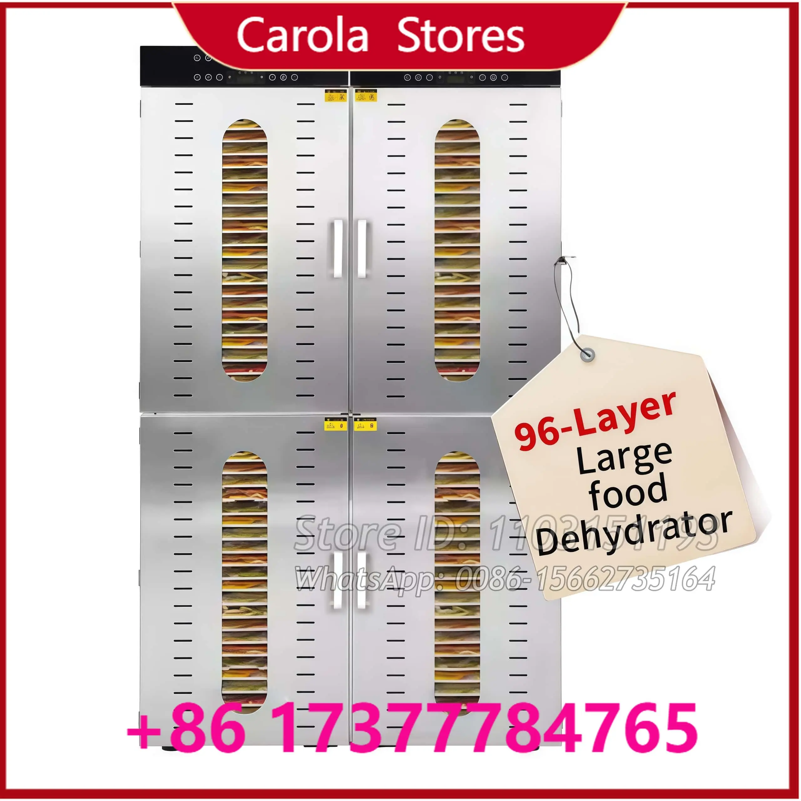 Commercial 96 Trays Food Grade Dried Fruits And Vegetables Dehydrator 80 Trays Food Dehydrator Dryer For Healthy Snacks