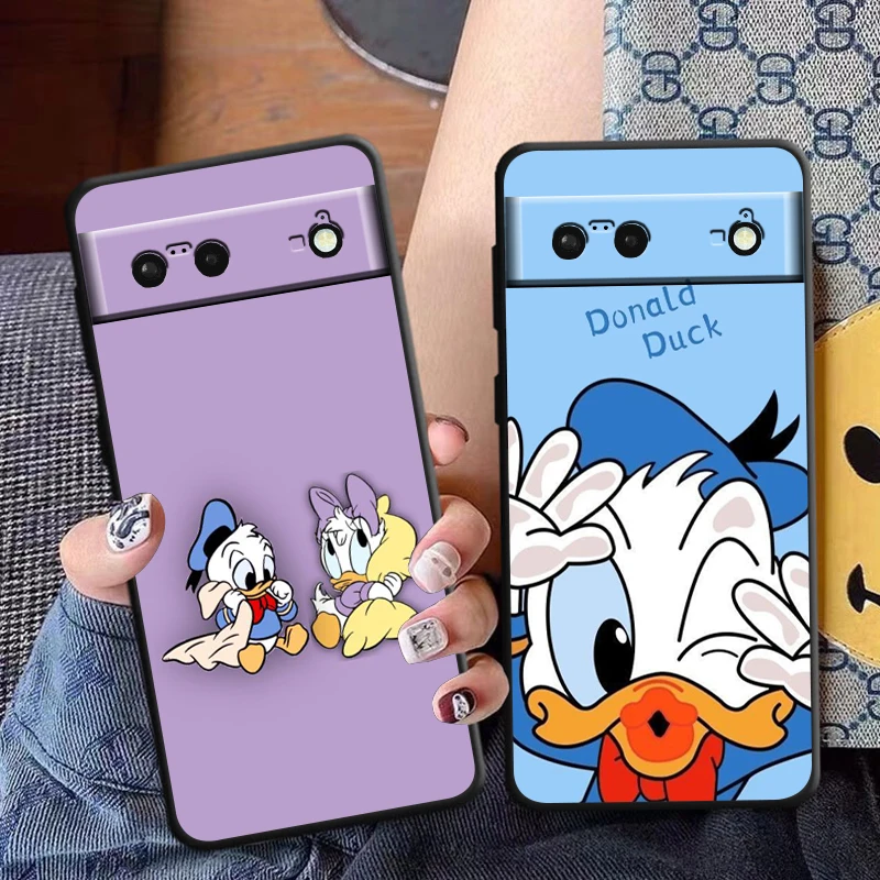 Don Donald Fauntleroy Duck funda de teléfono para Google Pixel 9 8 7 Pro 6 Pro 6A 5A 5 4 4A XL 5G, Fundas suaves negras