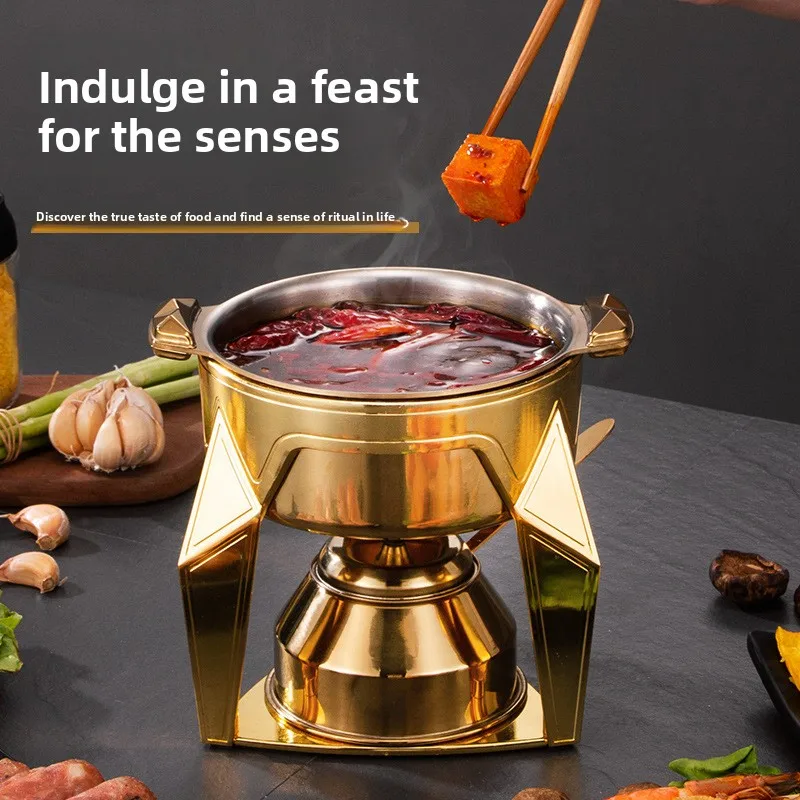 Zml mini hot pot single serving stainless steel hot pot set - home & commercial use, chinese style