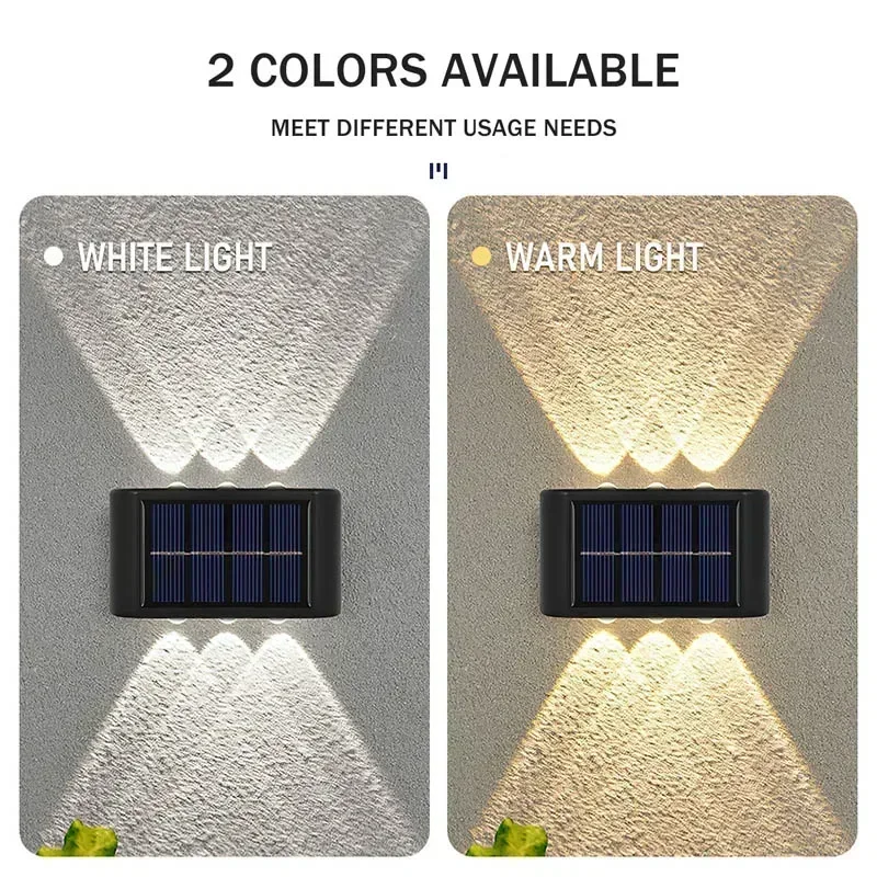 COB Solar Wall Lamp Outdoor Waterproof Solar Lights Up and Down Convex Lens Lighting for Garden Street Landscape Balcony Outdoor view 4