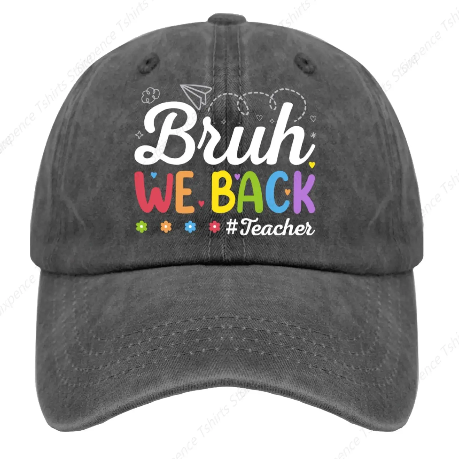 Bruhs We Back Teacher First Day of School Hats Hat Pigment Black Womens Baseball Caps Gifts for Dad Golf Cap