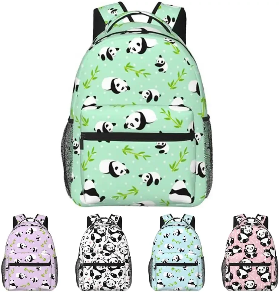 Cute Panda Backpack 17 Inch Travel Backpacks Casual Daypack, Laptop Backpack For Women Men,With Adjustable Straps