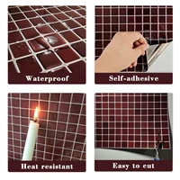 10/30 PC Self-Adhesive Wall Tile Kitchen Backsplash  Suitable for Kitchen Wall Decoration Square 10.5" x 10.5" 3D Mosaic Style 3