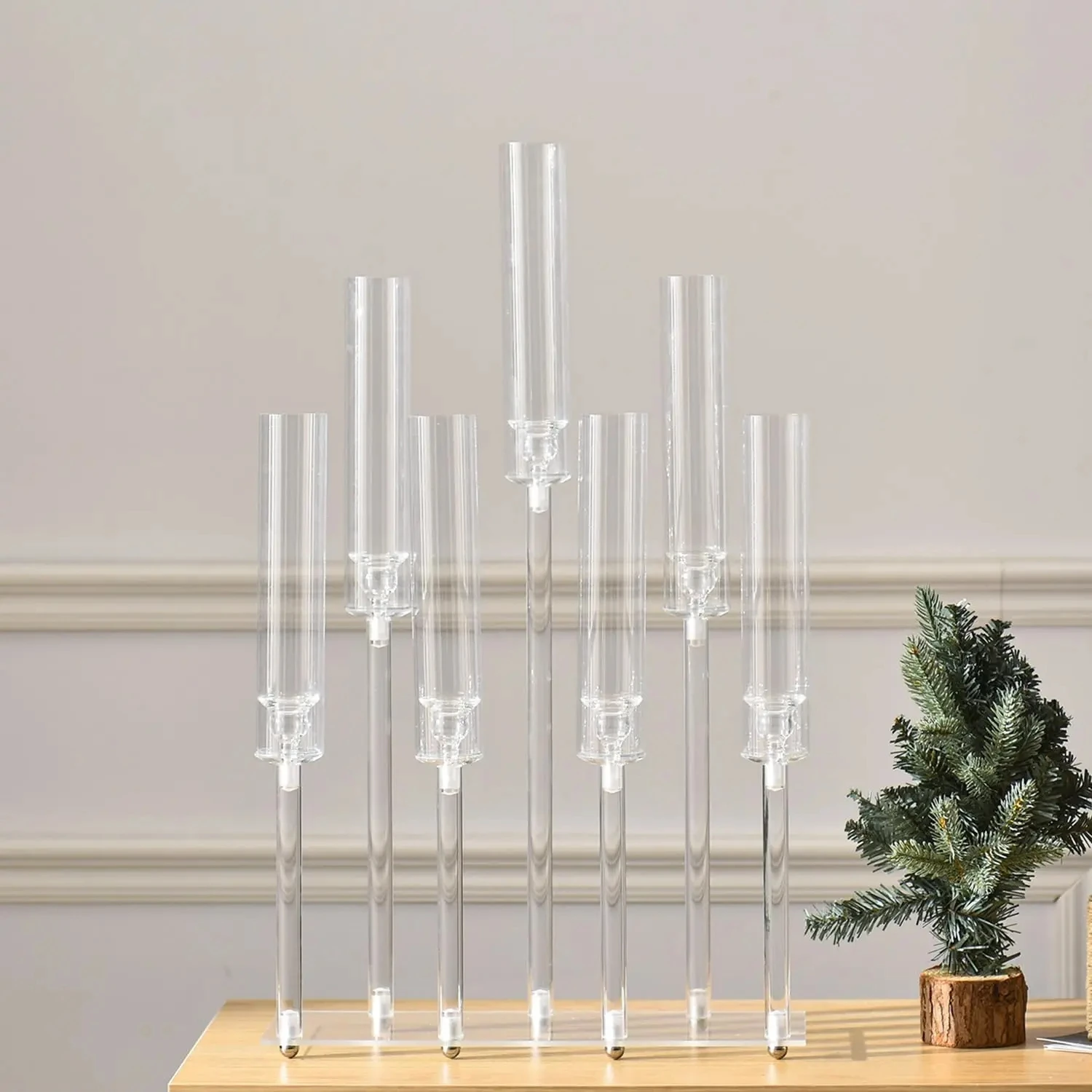 2/3/4/5/6/8/10pcs acrylic candle holders for LED conical candles, candle holders for table centerpieces, for living room wedding