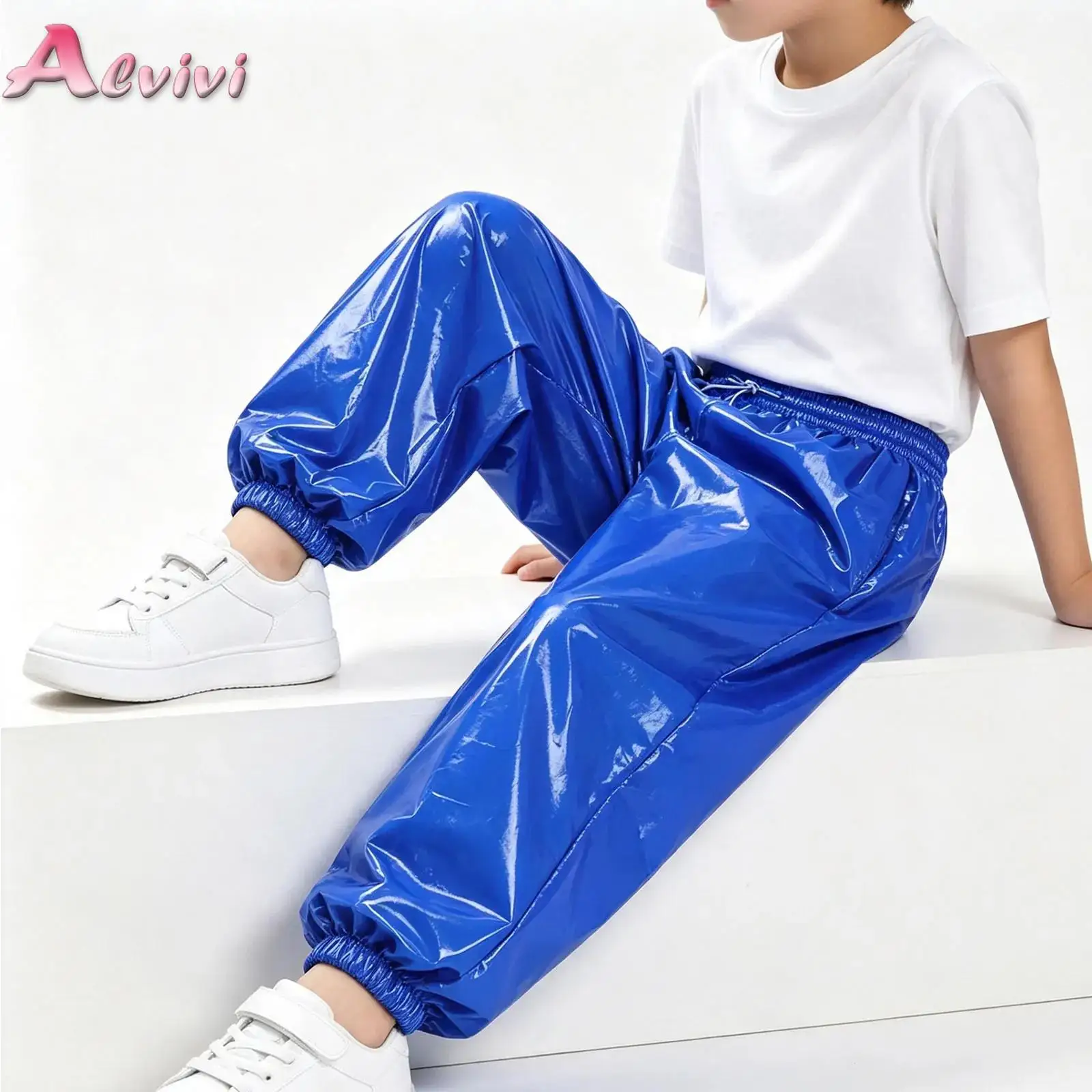 Wasserabweisende Jogginghose für Kinder und Jungen, elastische Taille mit Kordelzug, Hose mit Taschen für Outdoor-Workout, Strand, Radfahren