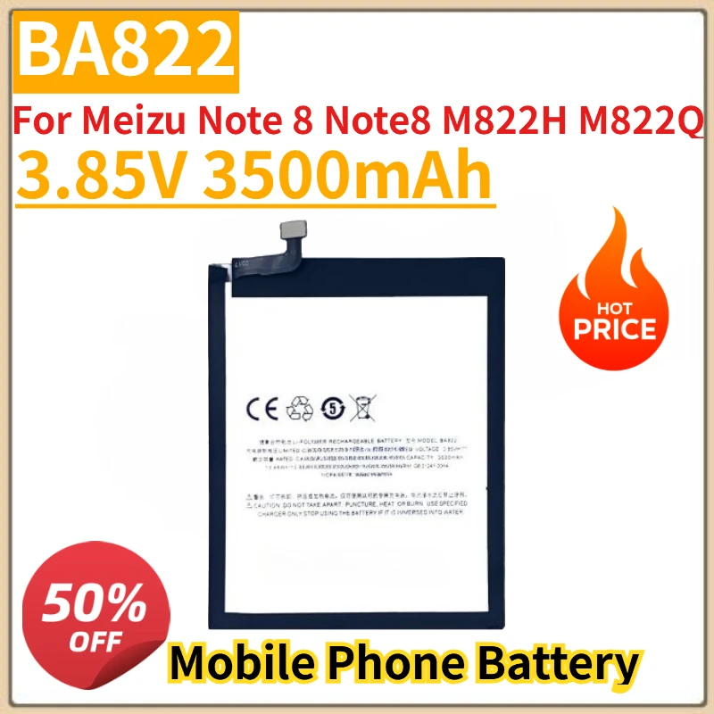

High Quality New 3.85V 3500mAh Mobile Phone Battery BA822 For Meizu Note 8 Note8 M822H M822Q