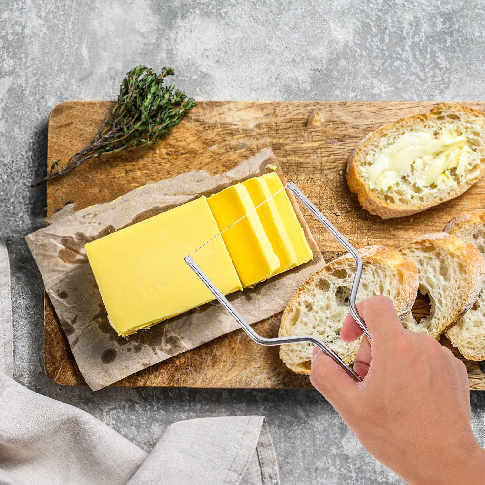 

Stainless Steel Cheese Slicer Cutting Wire Kitchen Tool for Butter Bread Cheese Cutter Practical for Home Restaurant