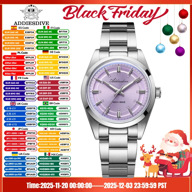 addiesdive-2025-nuovo-orologio-da-uomo-36mm-vh31-movimento-sport-all'aria-aperta-bgw9-blu-luminoso-10bar-orologio-da-polso-al-quarzo-impermeabile-ad2515