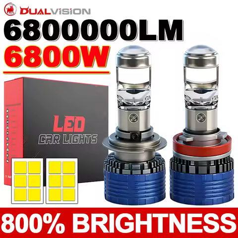 H7 H4 H11 LED Projector Lens Headlight H8 9005 9006 HB3 HB4 Car Bulb Canbus Turbo High Power 6000K Mini Auto/Moto Lamp Fog Light