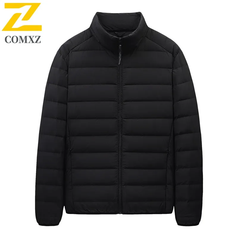 

COMXZ Мужская приключенческая пуховая куртка Супер легкая уличная ветрозащитная теплая парка однотонная морозостойкая зимняя куртка для кемпинга