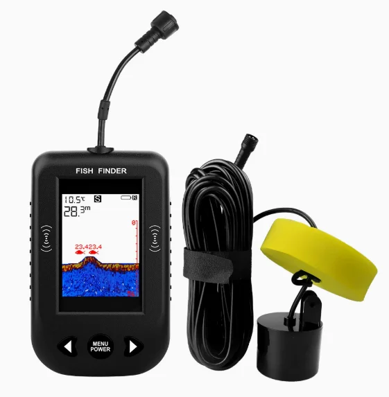 Detector de peixes com tela LCD de 3,5 polegadas, sensor de sonar para pesca ao ar livre, alarme de detecção de peixes, localizador de profundidade.