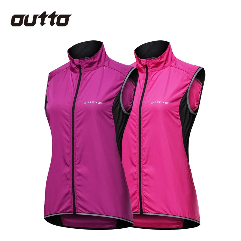 Cross-border Cycling Vest for Women, Windproof and Rainproof, Reflective Sleeveless Cycling Jersey # 17-B3