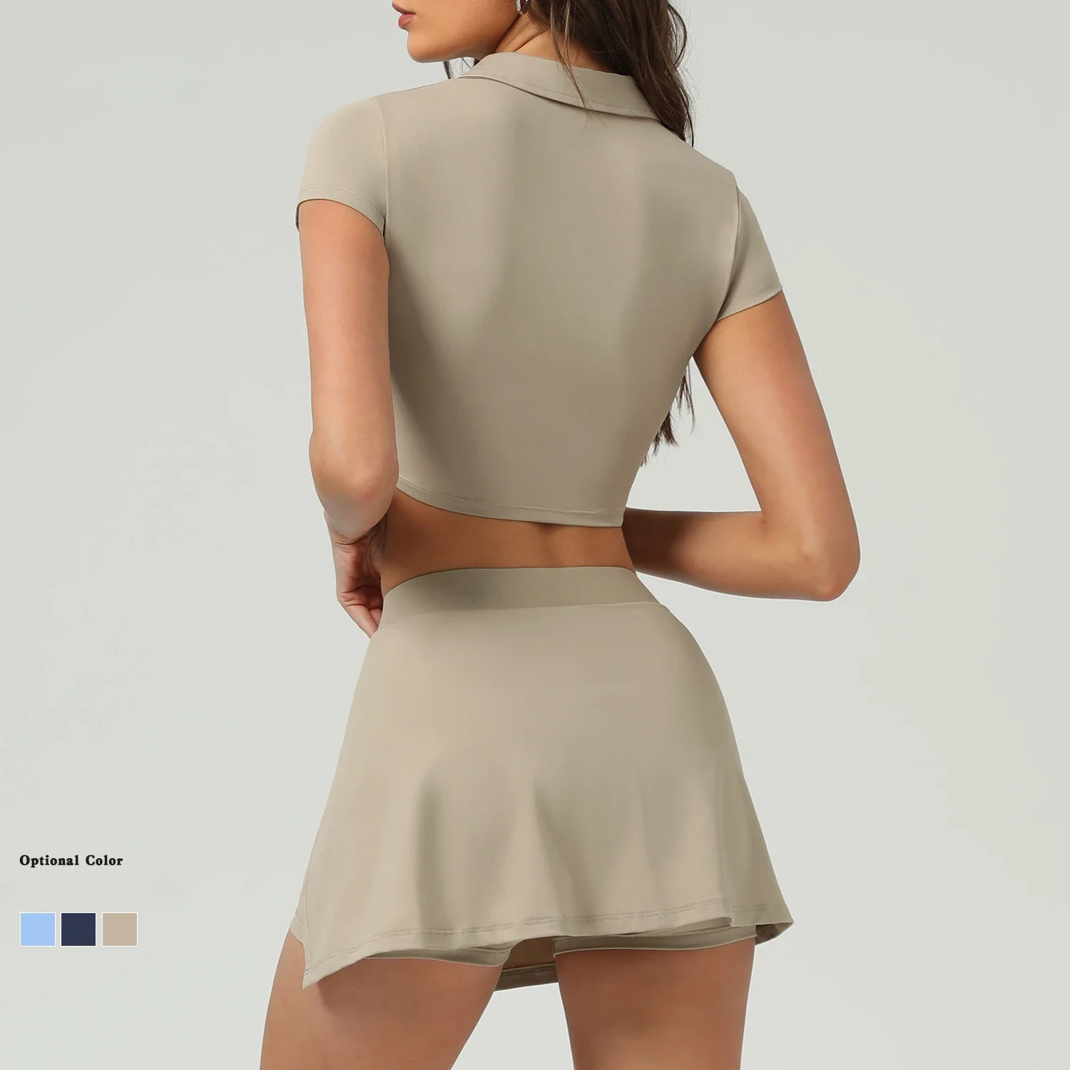 

Tennis Skirt Set Sports Fitness High Waist Breathable Golf Tennis Badminton running Workout Clothing Gym Yoga Suits for Women