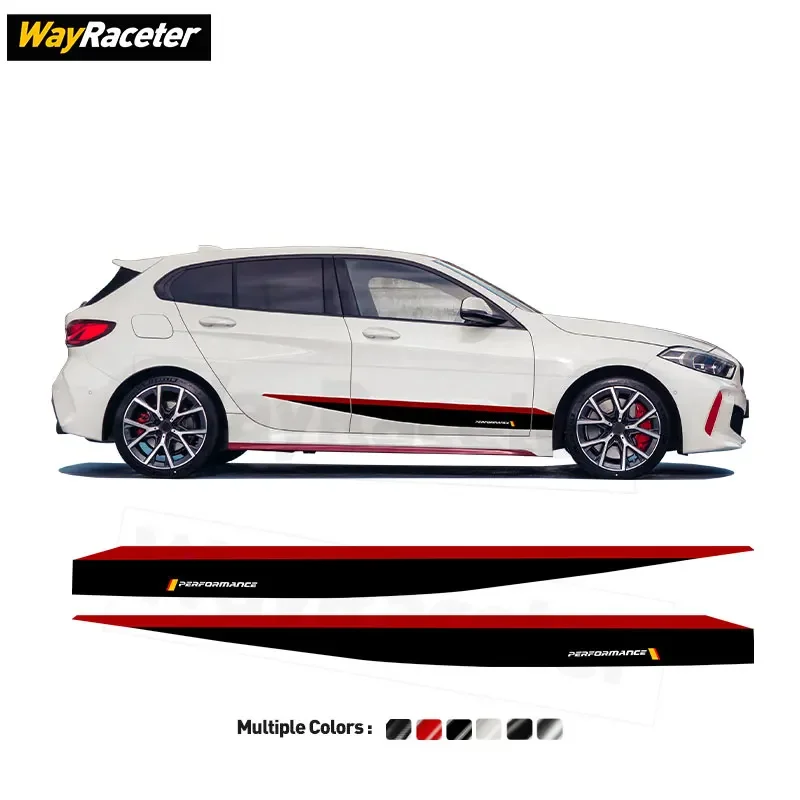 2 Pcs Car Door Side Stripes Skirt Sticker Graphics Vinyl Decal For 1 Series 2020 + F40 2022 2023 M Performance Accessories