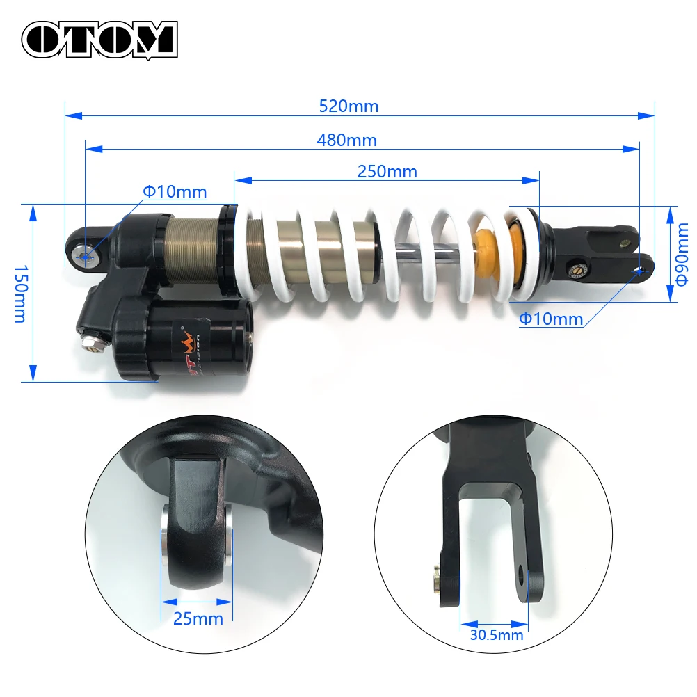 OTOM 2023 Motorcycle Shock Absorber Competition Triangle Lever Version Suspension Damping Spring Assembly For SXF XCF FC FX MCF