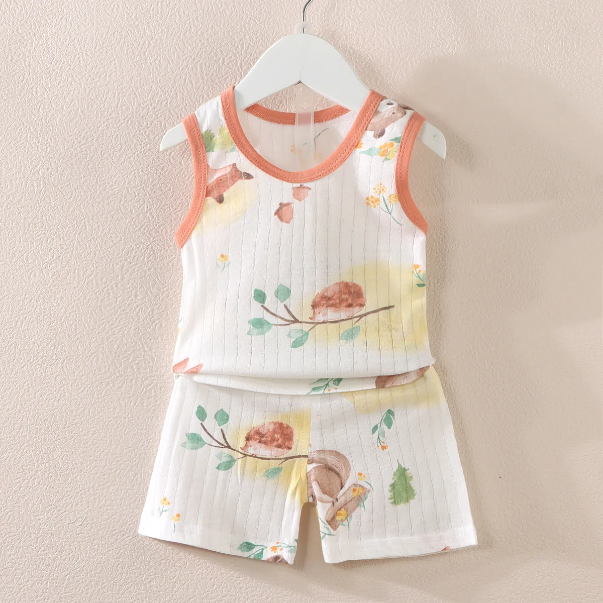 Boys Girls Pure Cotton Summer Clothes Children Long Johns Suit Child Baby Pajamas Kids Home Clothes