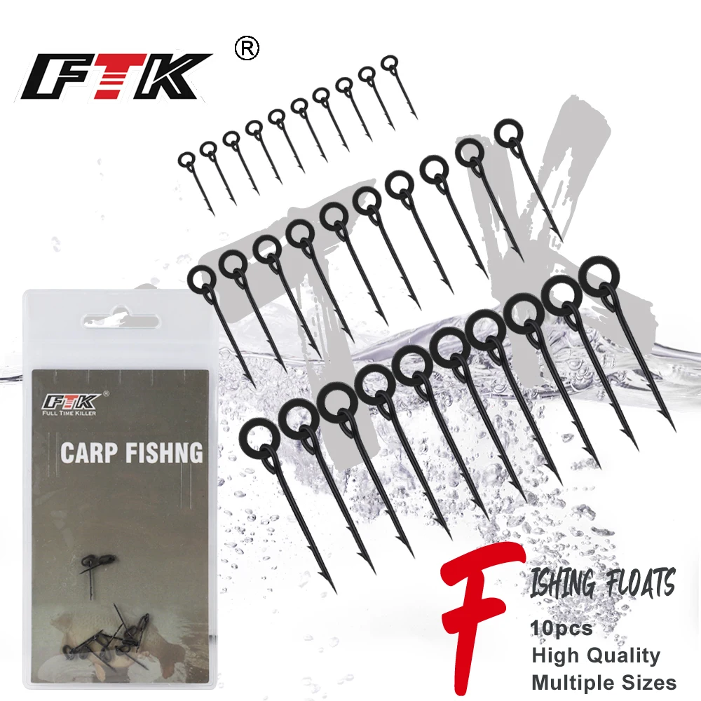 FTK 10 Stück Karpfenangelköder-Verbinder mit Ringförmiger Drehschraube, Meeresangel-Set, Lange Nadel, Runde Flocken-Zubehörteile