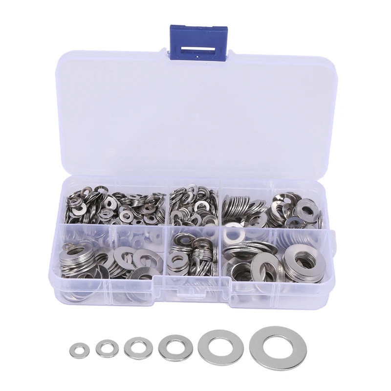 

Promotion! 660 Pcs/Set M3 M4 M5 M6 M8 M10 Washer Spacers Stainless Steel Flat Washer Plain Gasket Spacers Kit Screw Bolt Fastene