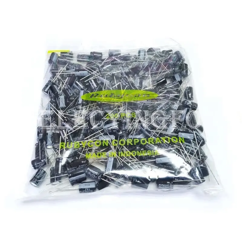 16V470UF Original Rubycon YXJ 8X11.5 ยาวความต้านทานต่ําตัวเก็บประจุอลูมิเนียมอิเล็กโทรลีติค 16YXJ470M 470uF 16V