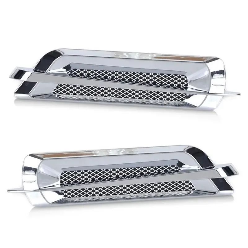 2 قطعة سيارة كروم عالمية SUV تدفق الهواء الحاجز الجانب تنفيس لاصقة تزيين