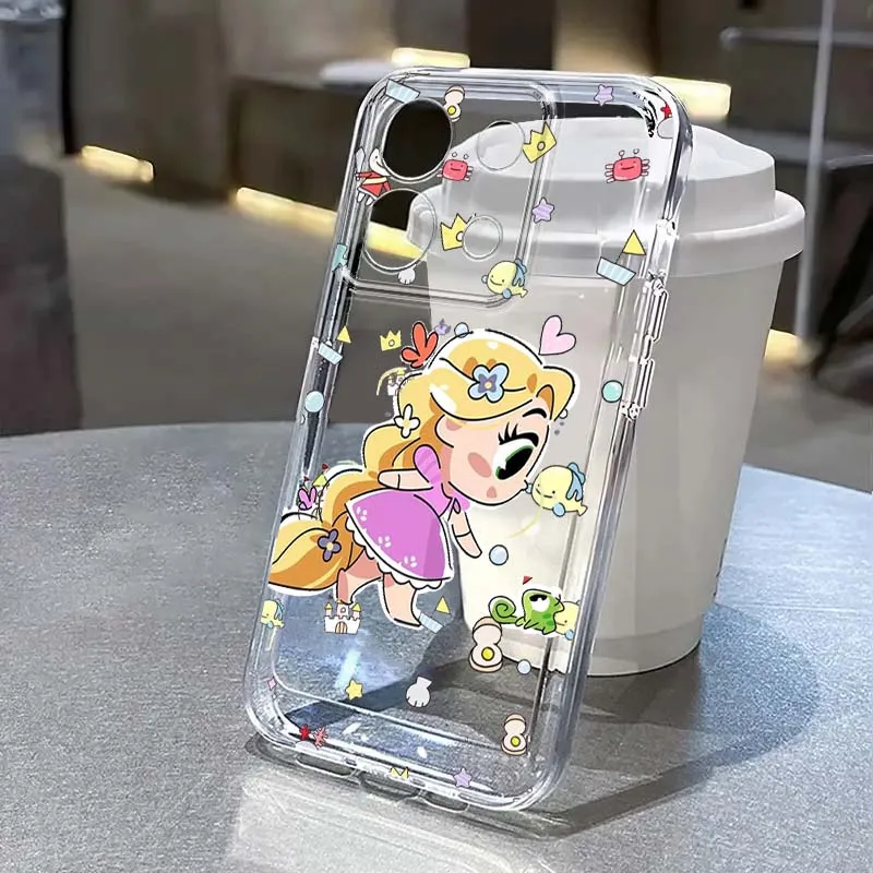 

Disney Anime Princess Phone Case For Xiaomi Redmi Note 15 14 13 12 11E 9 9T 8 8T Pro Plus Turbo 5G Fashion TPU Transparent