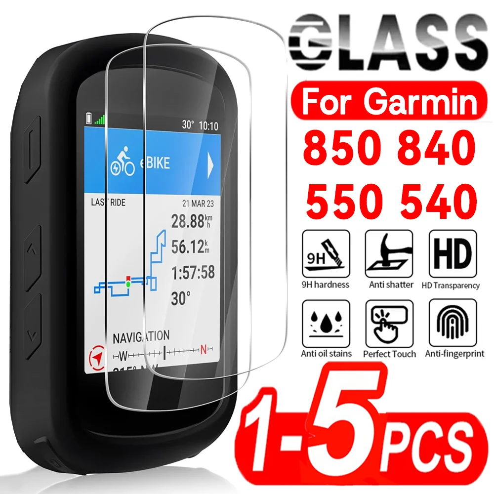 1-5pcs for Garmin Edge 850/550 Screen Protector HD Clear Tempered Glass for Garmin Edge 840/540 Anti-scratch Protective Films