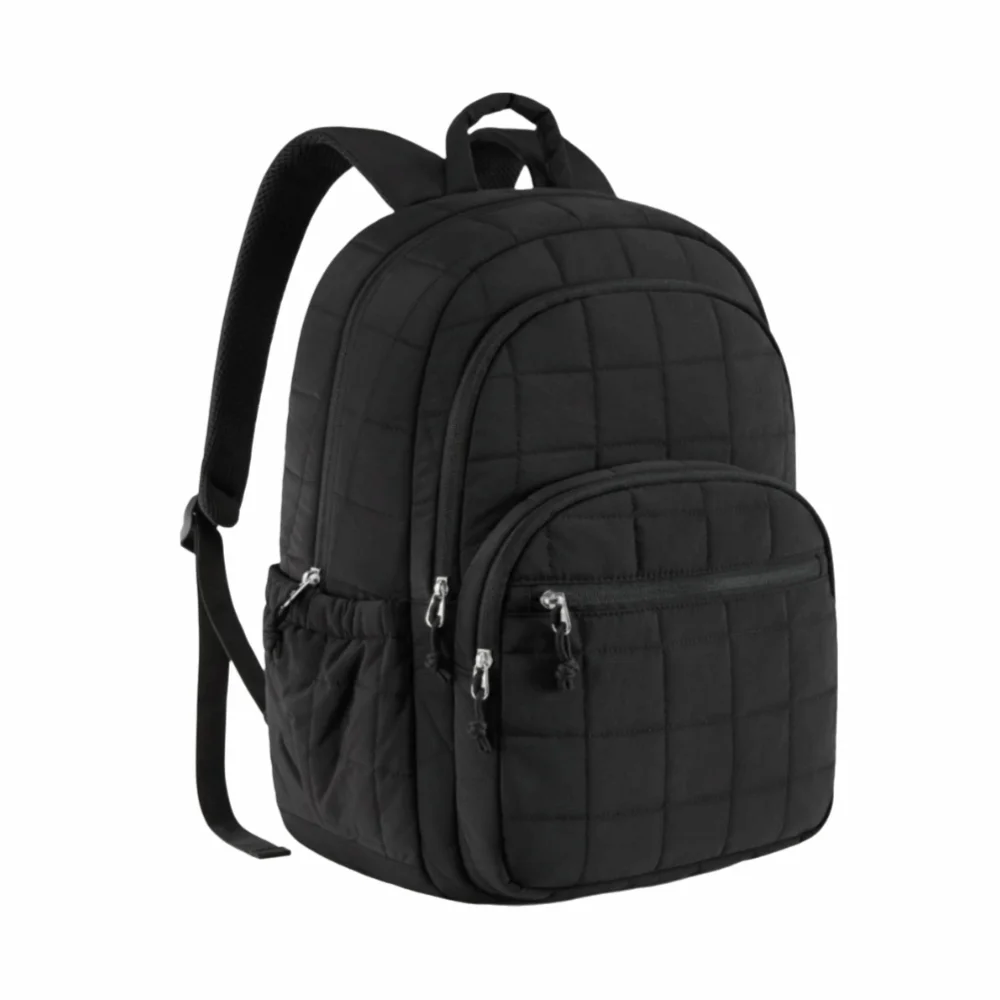 Creative Travel Backpack Fashionable Waterproof Students School Bags Quilted Plaid Solid Color Cartoon Shoulder Bag Outdoor