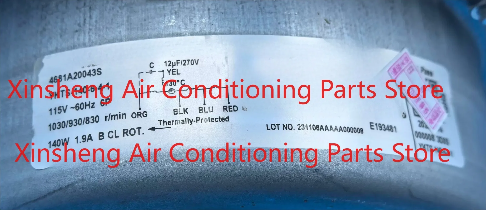 

YKTS - 140-6-4 - 1 for LG central air conditioning duct machine motor 4681A20043S