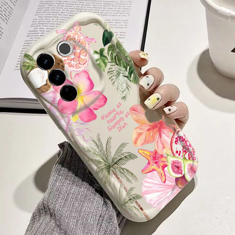 Phone Case For Samsung Galaxy S26 S25 S24 S22 S23 Ultra Plus FE A56 A55 A37 A36 A27 A26 A16 Coconut Tree Flower Turtle Cover