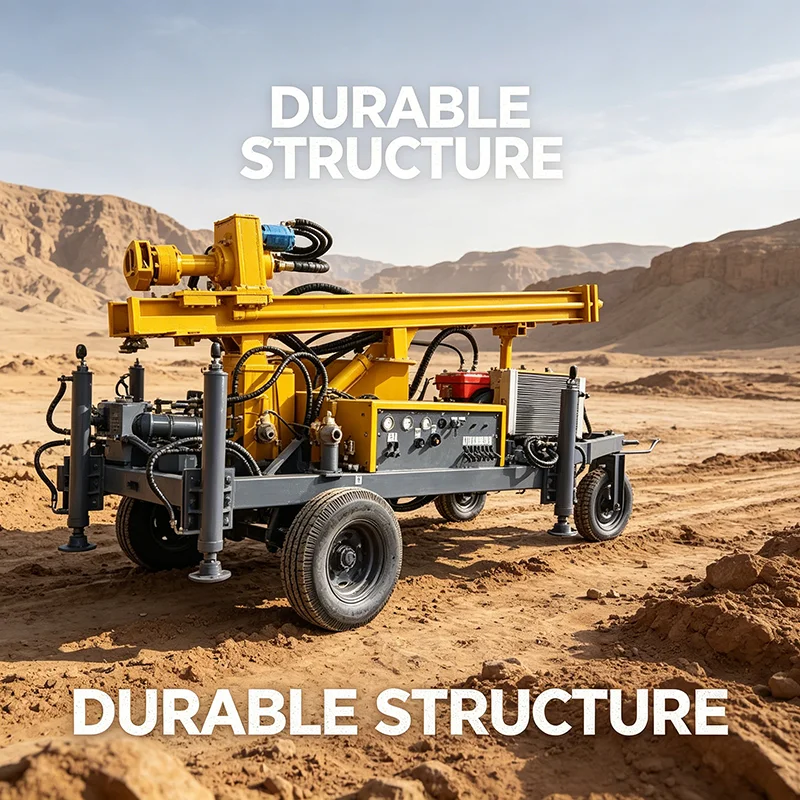 Wheel Type Pneumatic Water Well Drill Rig 400m High Pressure DTH Boring Machine For Hard Rock Layer Deep Well Construction