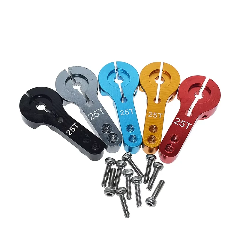 5pcs Servo Arm 25T Precision Metal Dual Hole Locking Horn Aluminum Alloy Upgraded for RC Car, Boat, Robot