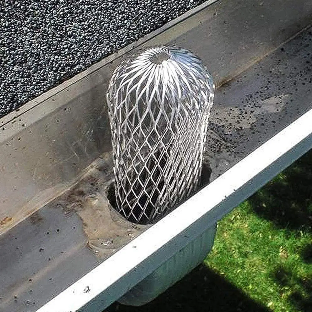 

4pcs Metal Guard Mesh Leaf Filter Covers Garden Yard Rain Gutter Screen Debris Protection Easy Install Foldable Durable Leaf