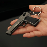 Miniature Alloy 1:4 Colt Desert Eagle Pistol Model Assemblable Toy Gun Keychain Backpack Pendant Decoration Gift Toy Boy