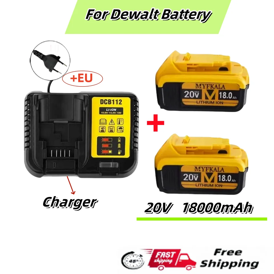 

For DCB200 20V Battery Compatible with For dewalt power Tools 20V 18Ah rechargeable electric tool Lithium batteries 20V 18Ah