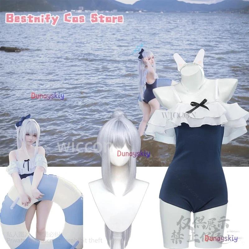 CosplayTsukiyuki Miyako Cosplay Anime Game Blue Archive Costume Sexy Summer Swimsuit Jirai Kei Accessories Wigs For Girls Custom