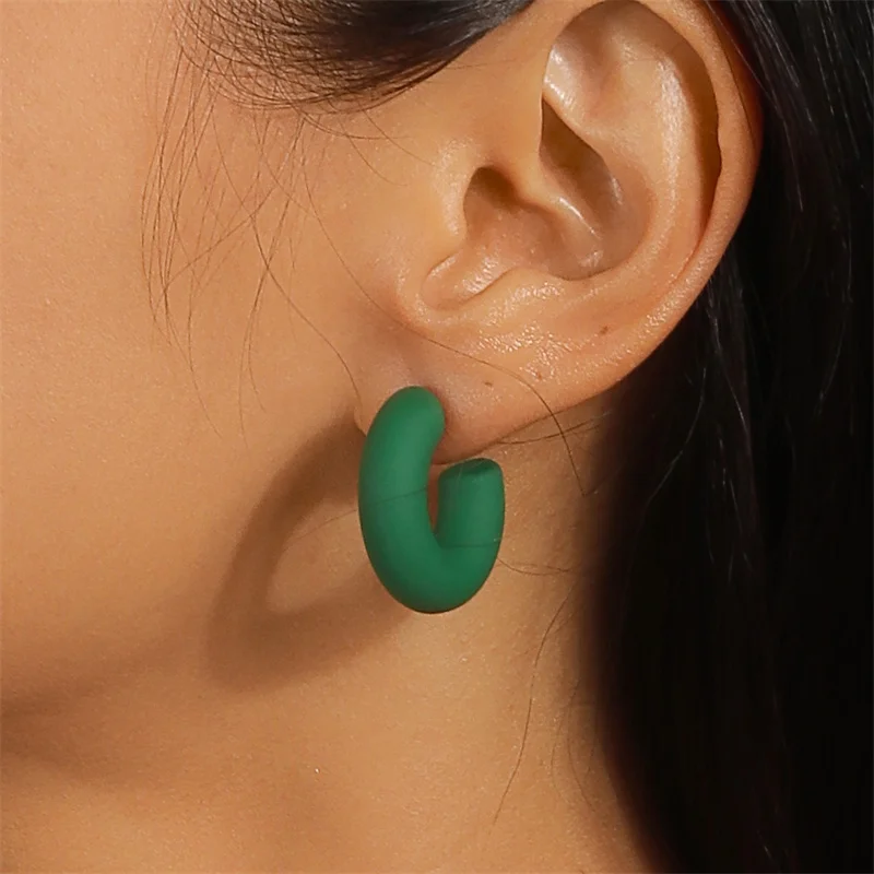 Aihua Koreanische Einfache Große Runde Hoop Ohrringe Für Frauen Bunte Geometrische Kunststoff Übertrieben Ohrring Trendy Ohrringe Schmuck – Detail 34
