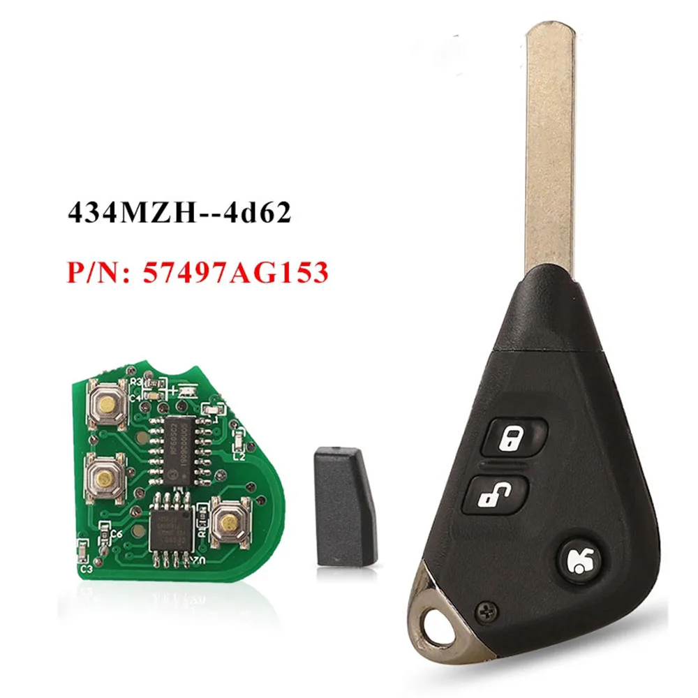 jingyuqin New Remote Car Key For Subaru Liberty Impreza Forester Outback B13 2005-2009 433MHz With 4D62 Chip