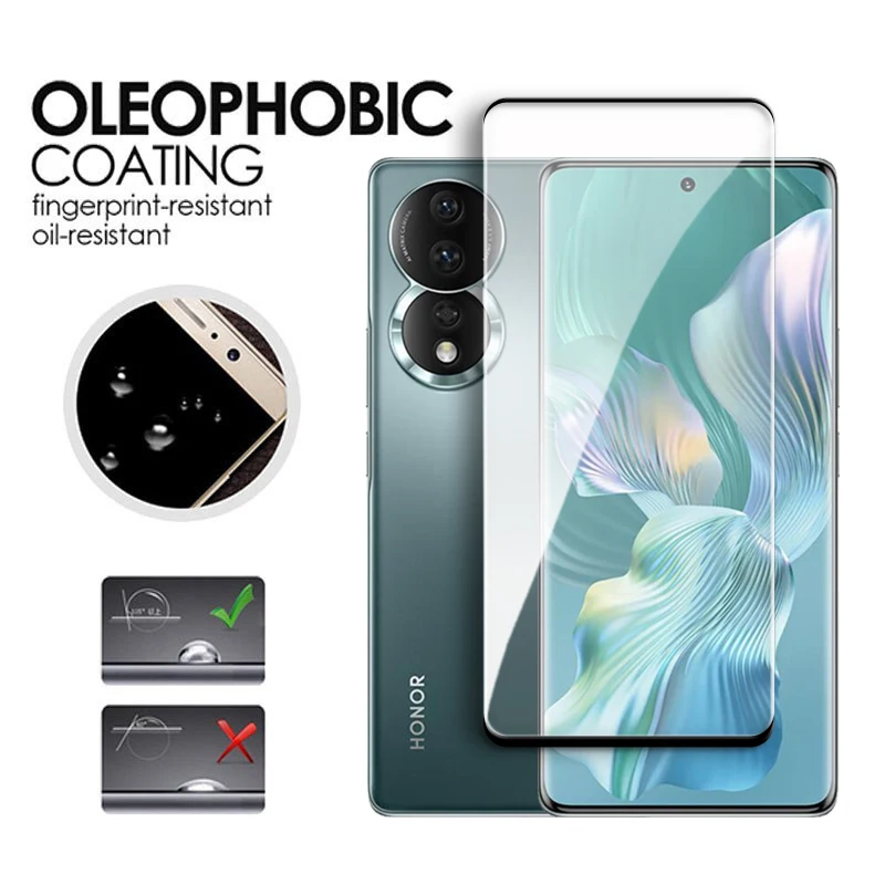 For Honor 80 Glass 3D Full Cover Curved Screen Protector Honor 80 70 60 50 30 Pro Tempered Glass For Honor 80 5G HD Lens Film