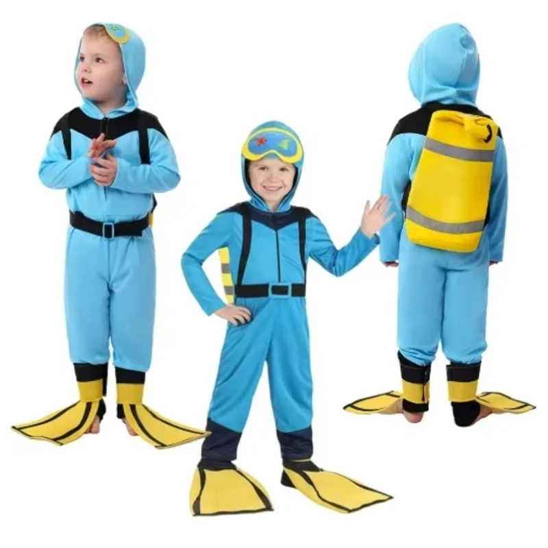 

Kids Children Diving Cosplay Jumpsuit Stage Performance Roleplay for Boys Girls Costume Outfits Halloween Cosplay Costumes