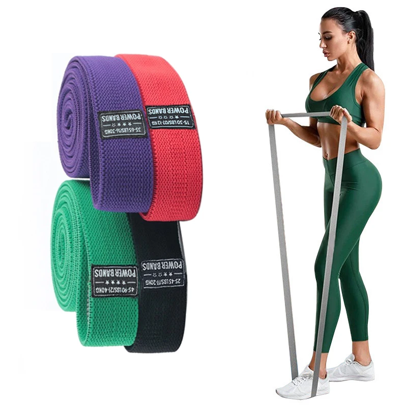 208cm Resistance Band Polyester Cotton+Latex Elastic Band Strength Training Yoga Pilates Stretching Workout Fitness Equipment