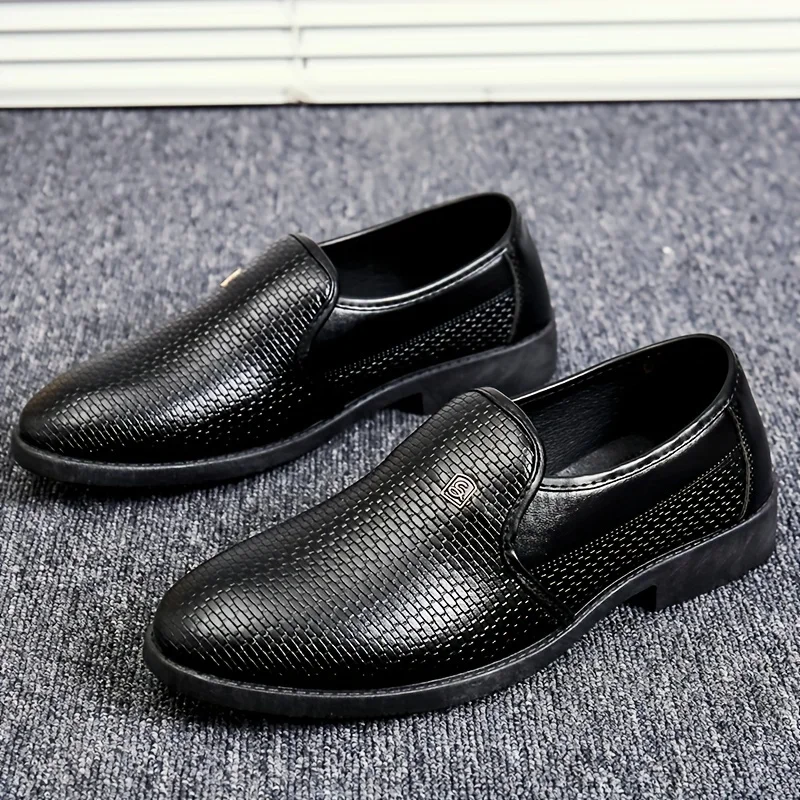 

Solid Colour Slip On Dress Shoes, Comfy Non Slip Rubber Sole Formal Shoes For 's Outdoor Activities