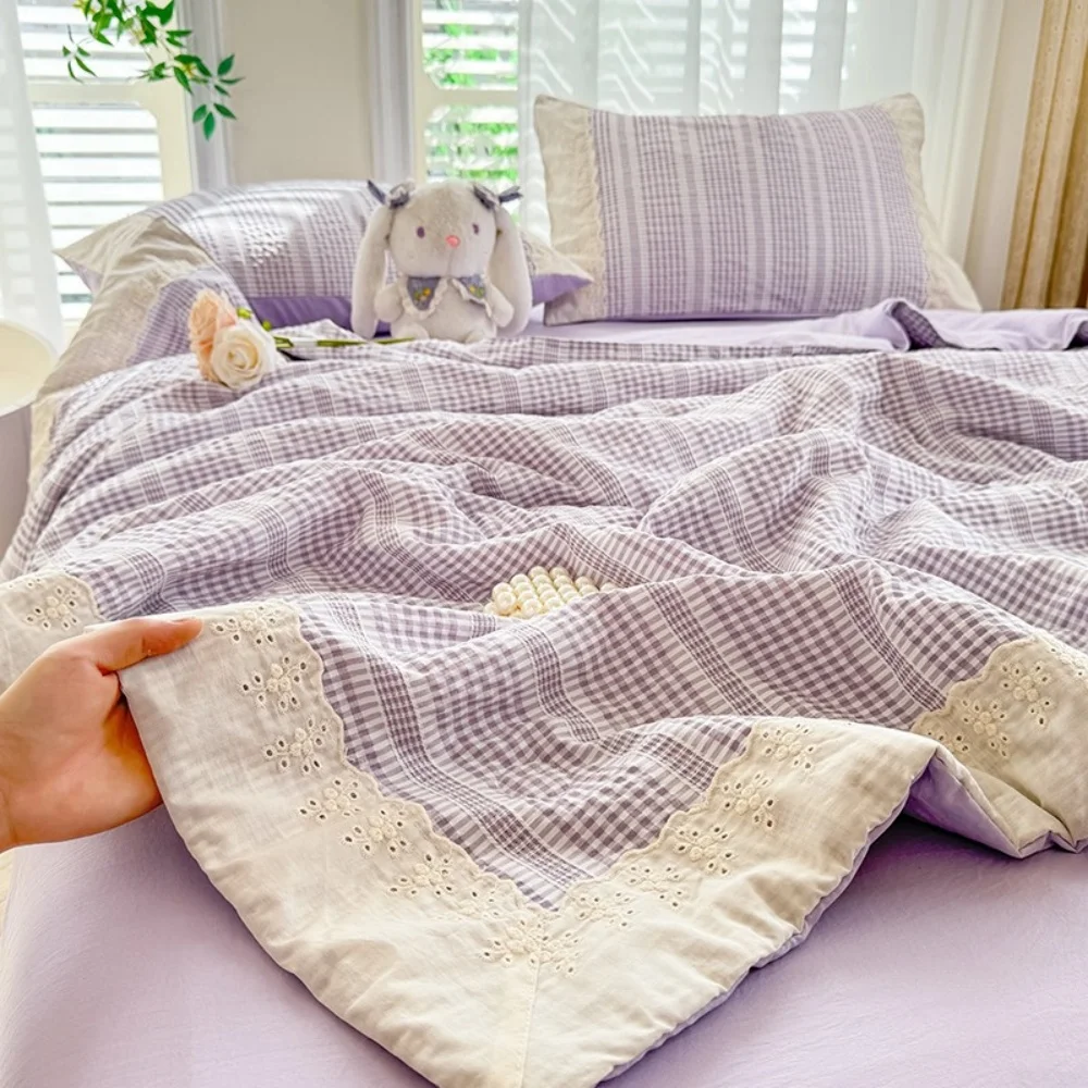 

Bubble Cotton Summer Quilt Soft Skin-friendly Air Conditioning Quilt Lightweight Adults Single Double Home Textiles 200*230cm