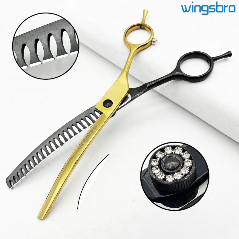 

7 inch Curved sharks scissors for dog grooming, curved dog thinning scissors, curved cat scissors, designed for pet groomers or