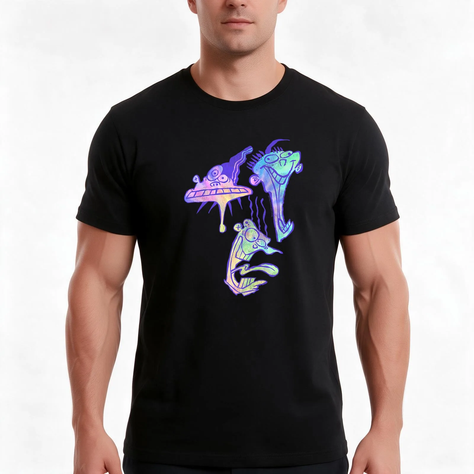 Ed Edd N Eddy Tie Dye Fill T-Shirt, Summer Casual Cotton Tee, Oversized Streetwear Tops, Vintage Graphic Print, Unisex Men Women