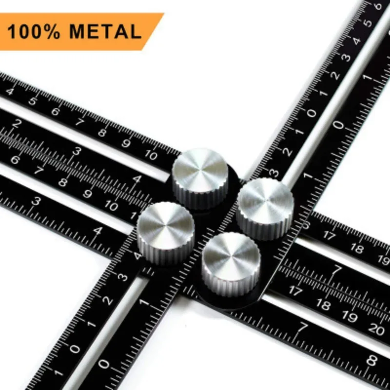 

Aluminum alloy multi-functional movable four-fold ruler Stainless steel multi-angle folding ruler Lightweight and durable