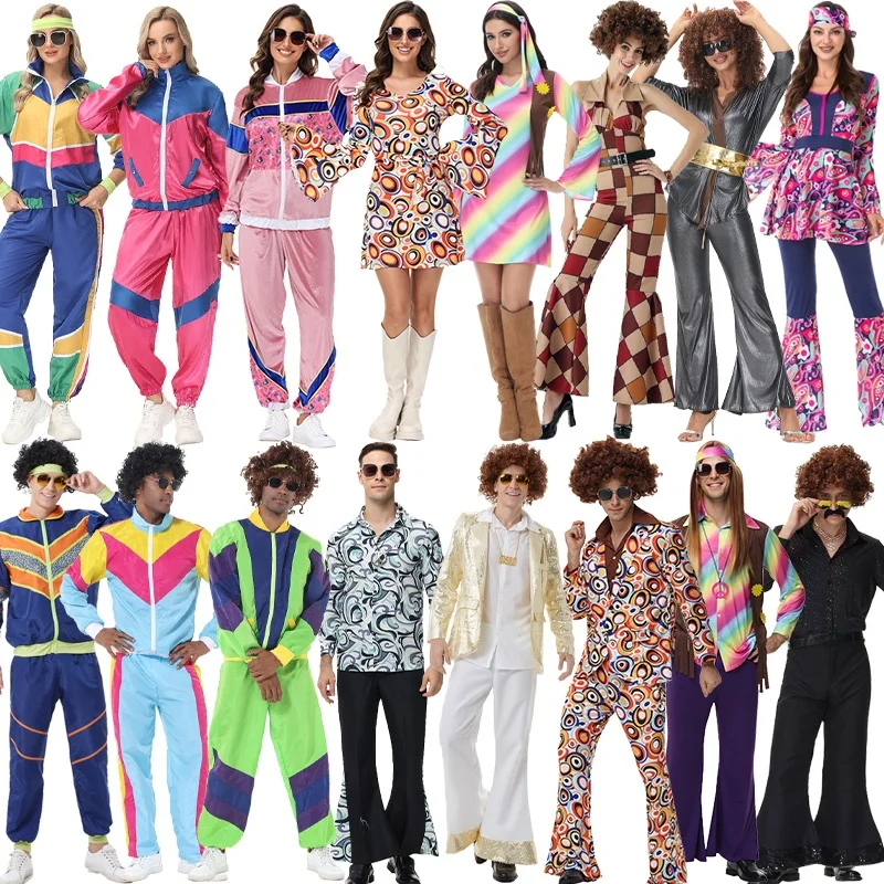 loween Hip Hop Performance Costume 7080s Retro Disco Hippie Cosplay Stage Performance Clothes Women's Ethnic Faion