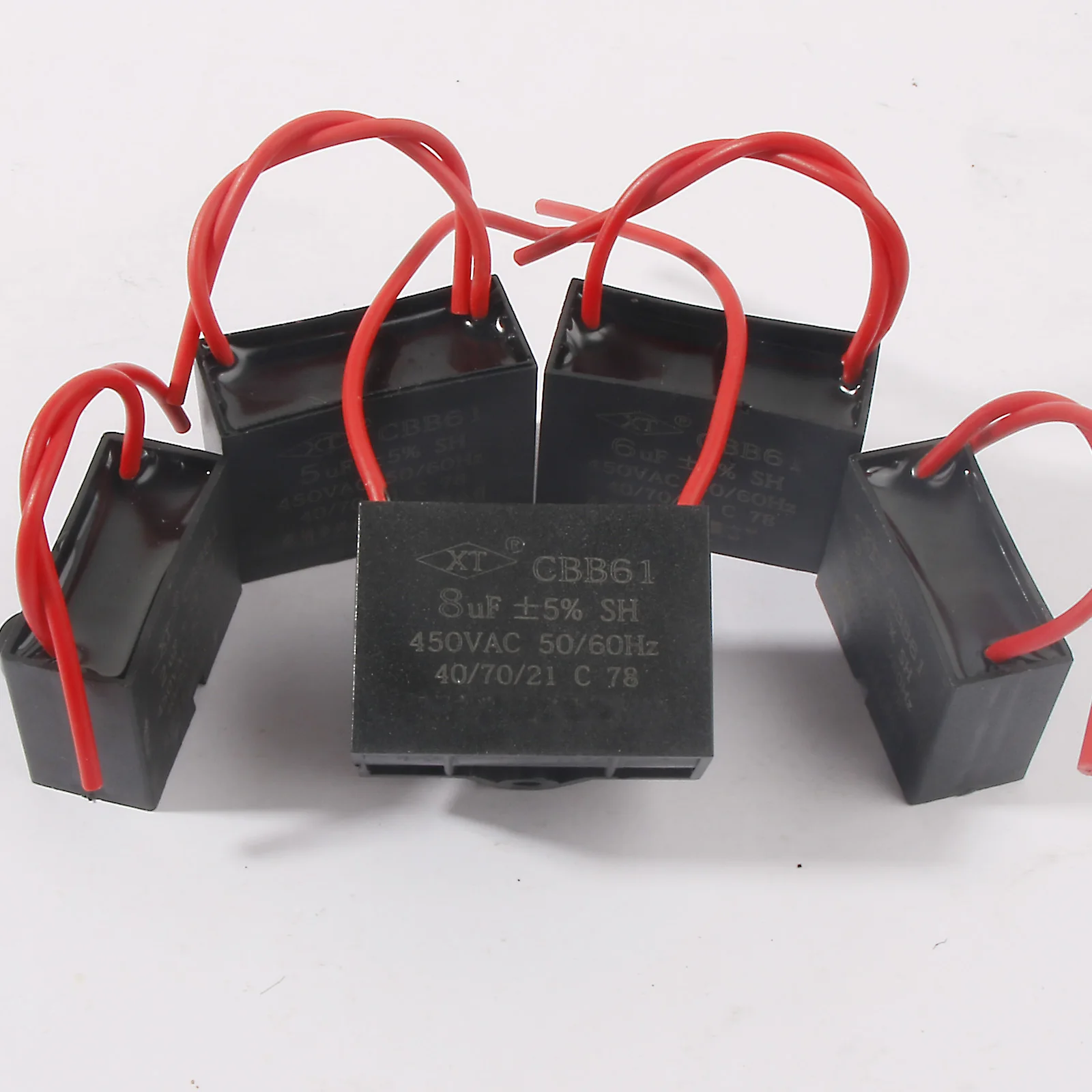 CBB61 Capacitor 450vac Fan Motor Run Starting Capacitors 0.5uf 1uf 1.5uf 3uf 4uf 8uf